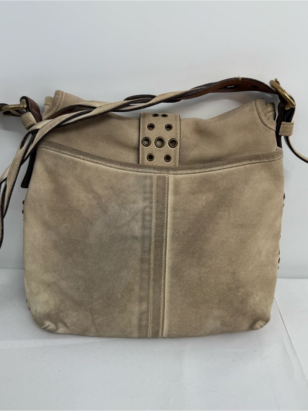 COACH Crossbody Bag Suede Fringe 9484 Beige - Picture 3 of 13